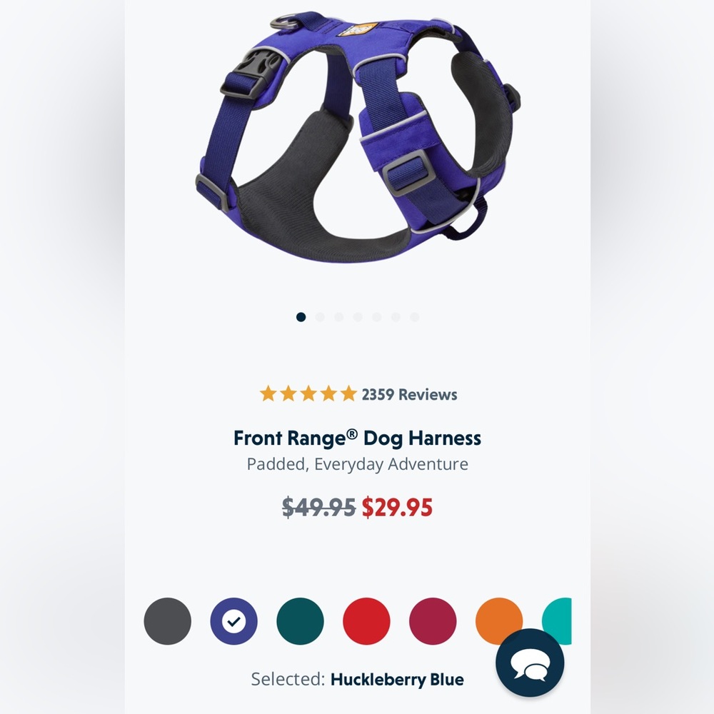 Ruffwear Huckleberry blue (blueish purple) Large/XL Harness